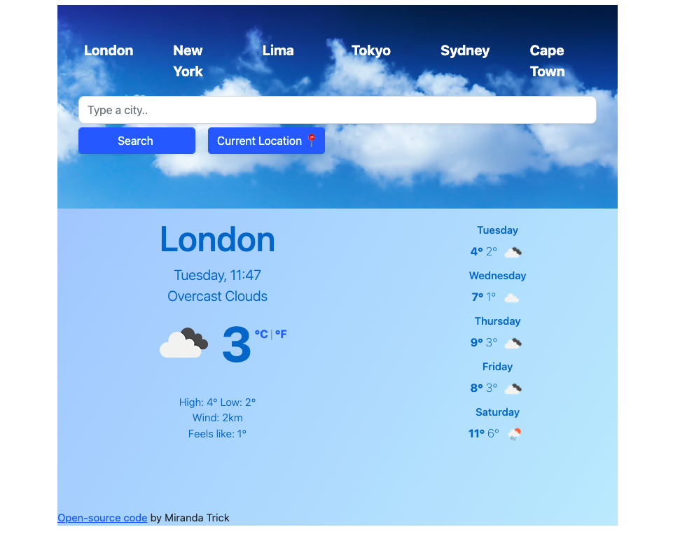 Weather search engine